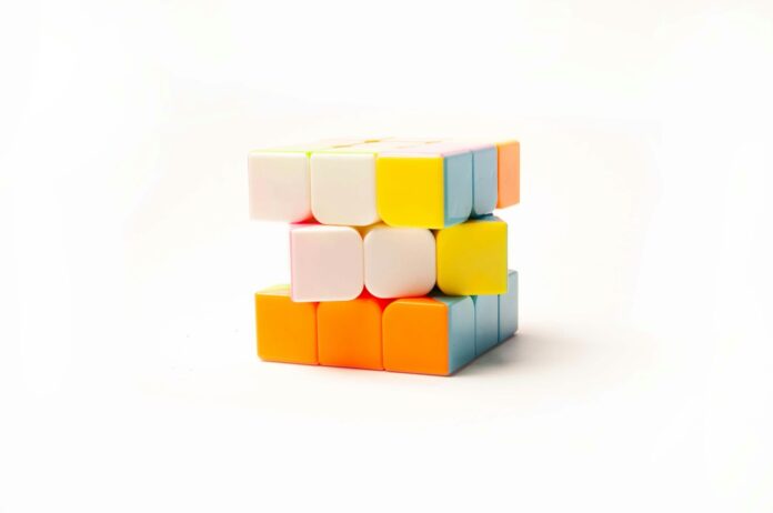 a stack of colorful blocks sitting on top of each other